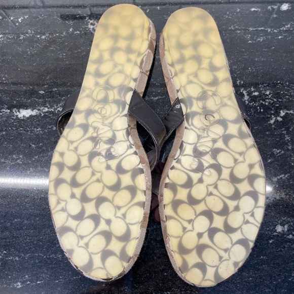 Coach Brown Floral Women's Sandals - Picture 2 of 3